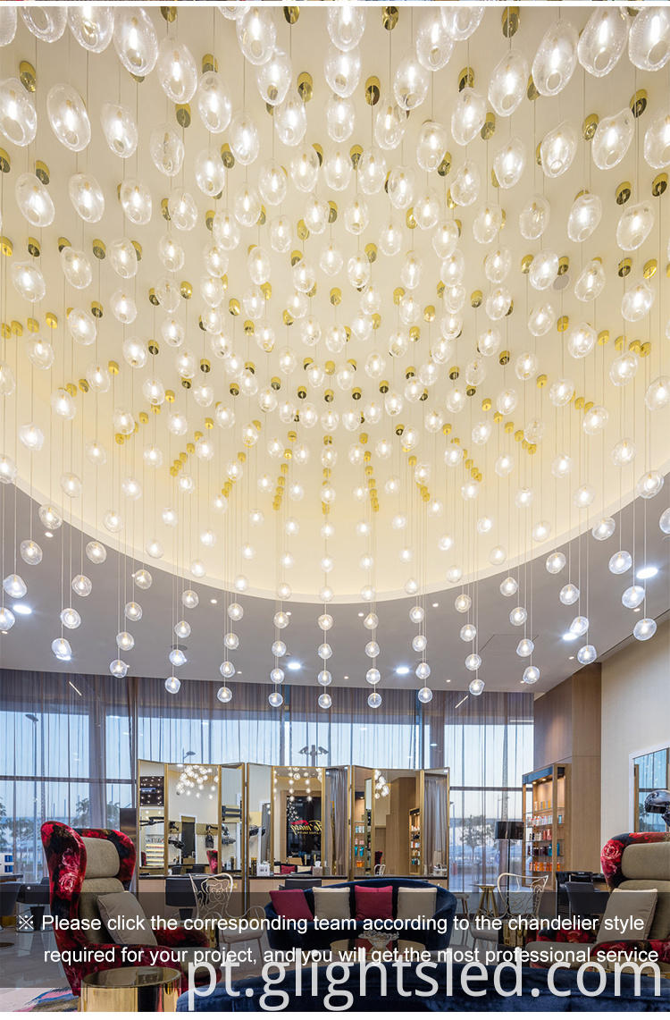 Personalidade criativa decoração de hotel bolha luxo grande projeto lustre luz